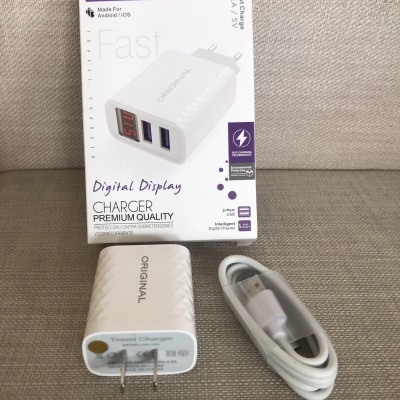 Bộ Sạc Original 3.1A - 2 Cổng Usb + đèn hiển thị Vol